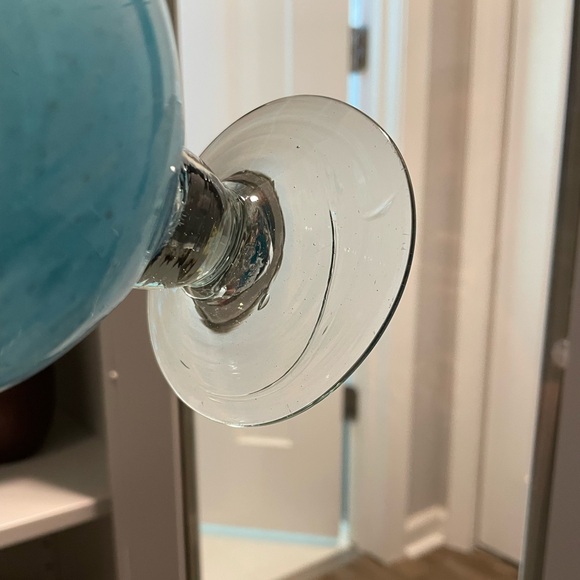 Set of 4 Blue Glass Drinking Goblets - Picture 9 of 11